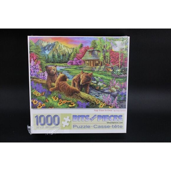 New Sealed Nap Time Is Over 1000 Piece Bits And Pieces Jigsaw Puzzle Complete - Picture 1 of 6